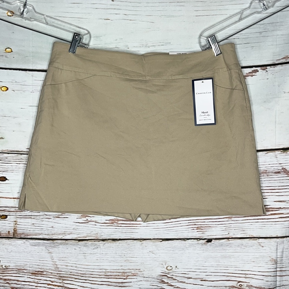 Charter Club NWT Size PXL Tan Waist Smoothing Cambridge Skort - Skirt w/ Shorts